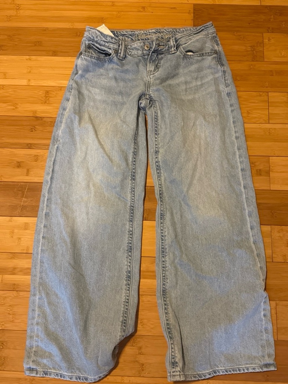 American Eagle Outfitters Light Blue Wide-Leg Jeans